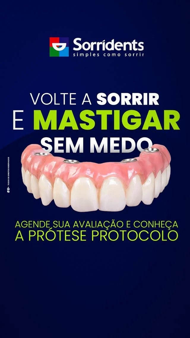 Criativo: Prótese protocolo, stories · Sorridents